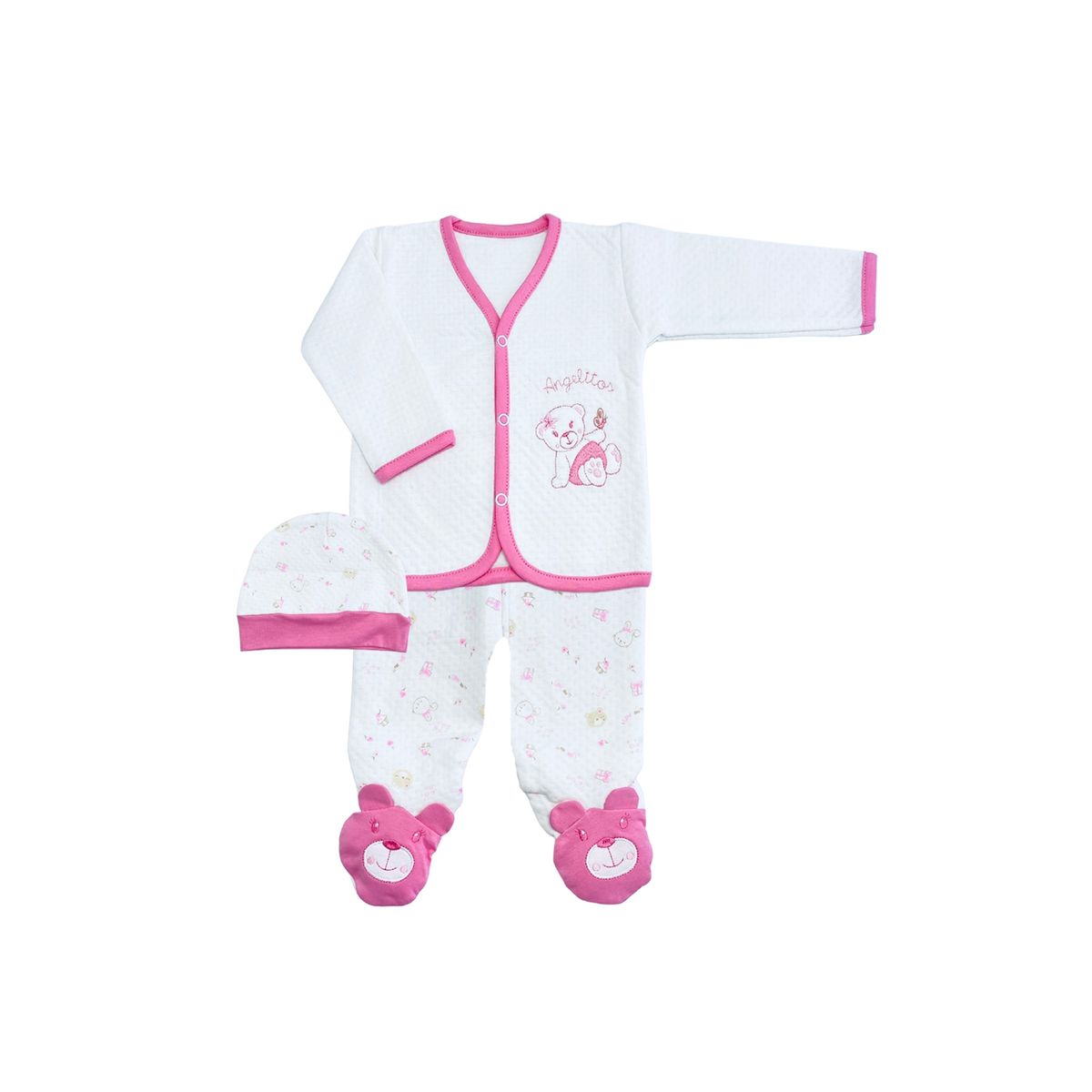 MOONWEAR - Conjunto 3 Piezas Baby Rose Algodón Peruano