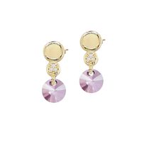 Aros Punto De Luz Gold 24K creado con cristales de Swarovski® Antique Pink