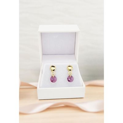 Imagen 2 del producto Aros Punto De Luz Gold 24K creado con cristales de Swarovski® Antique Pink