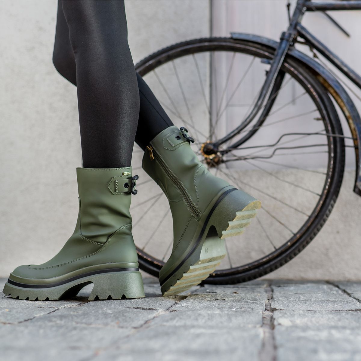 AZALEIA - Botín Mujer Delia Verde Oliva AZALEIA