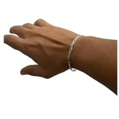 GENERICO - Pulsera Hombre Figaro Plata Italiana 925 - 4mm