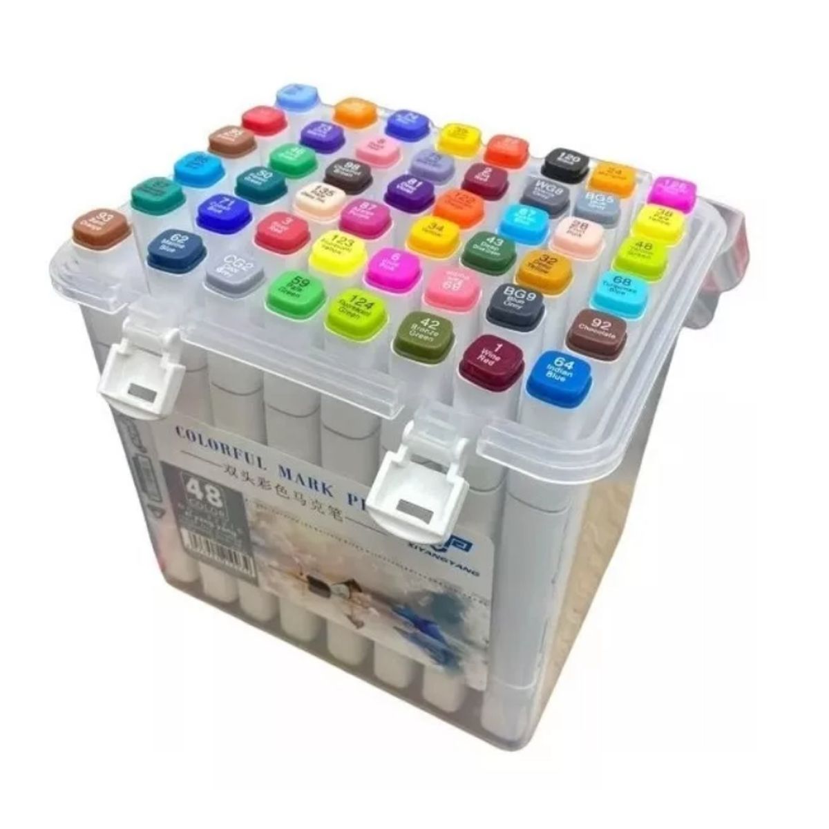 GENERICO - 48 Marcadores De Alcohol Punta Permanentes Plumon Doble