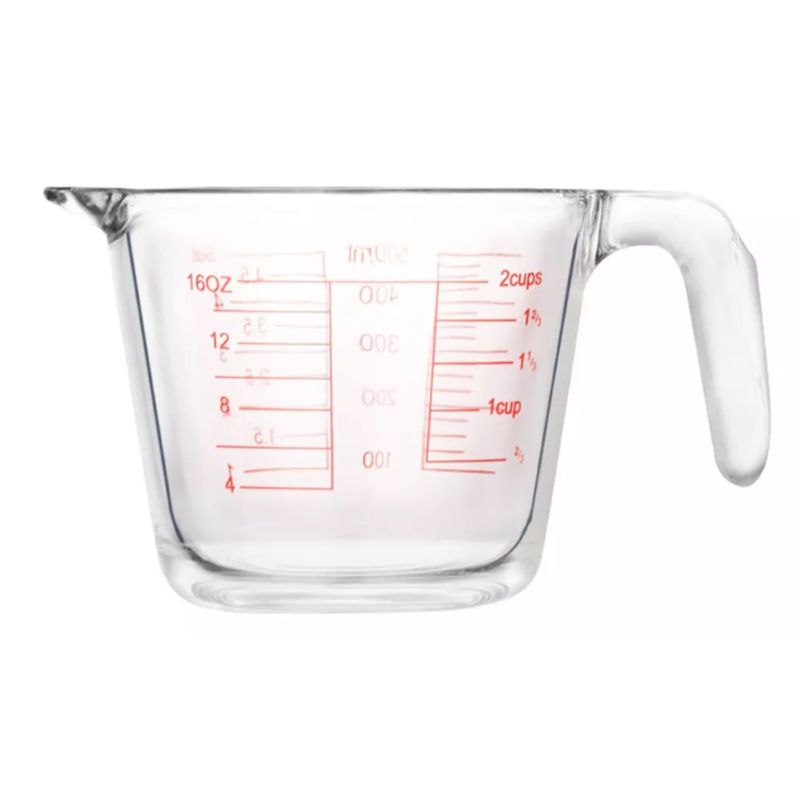 GENERICO - Jarra Medidora de Vidrio 1L - 4 Medidas en 1