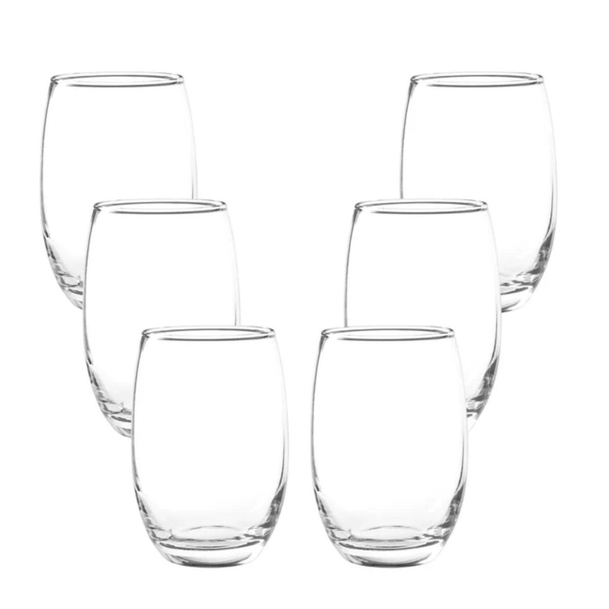 CRISTAR - Juego de 6 Vasos Altos Mikonos - 460cc, Vidrio Brillante