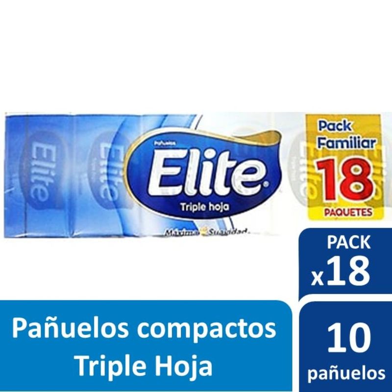 ELITE - Pañuelos Elite Contiene 18 Paquetes De 10 Pañuelos