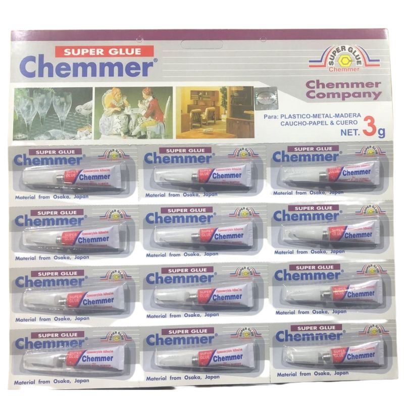 GENERICO - Pegamento Chemmer Super Glue 12 Unidades