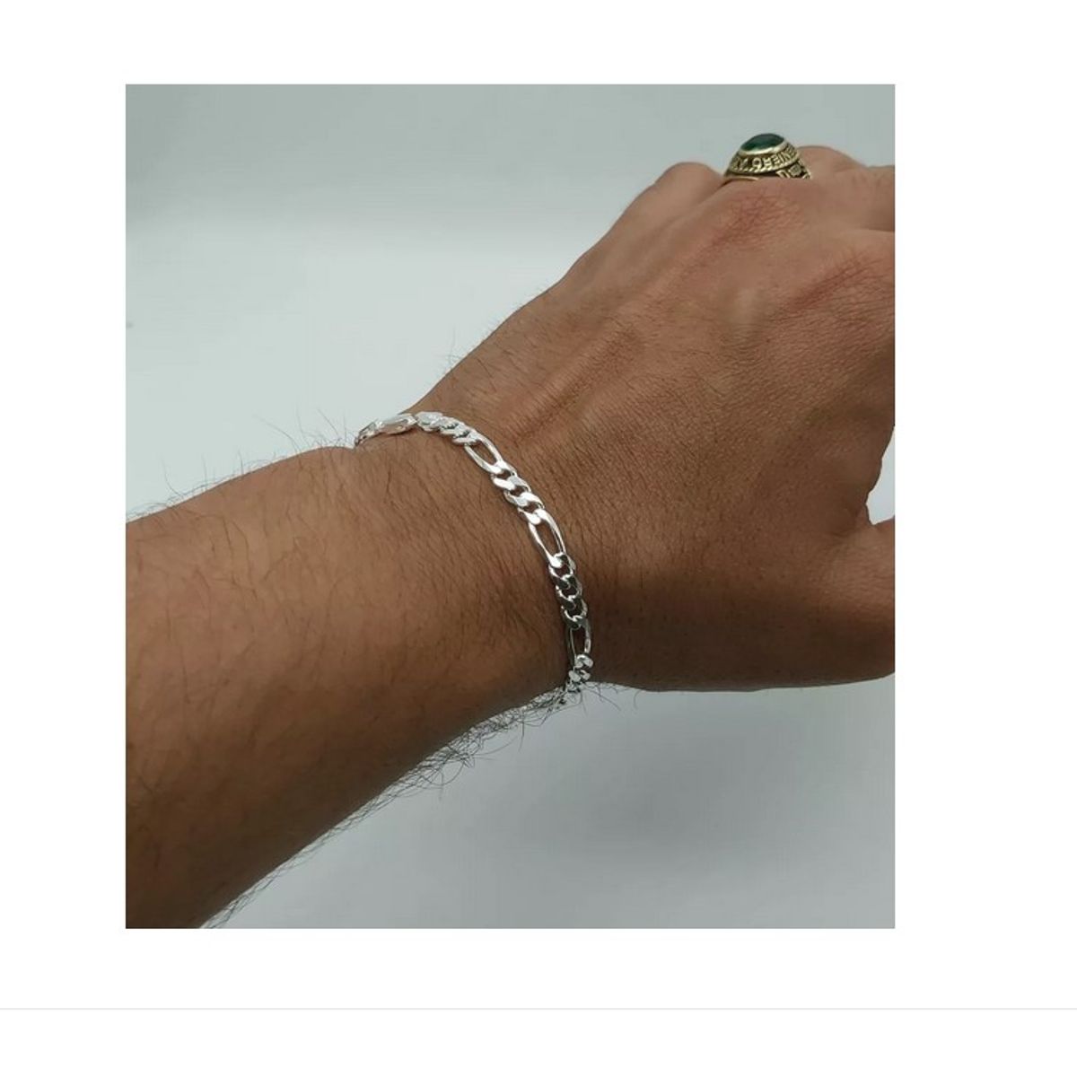 GENERICO - Pulsera Hombre Plata Italiana 925 - Modelo Figaro