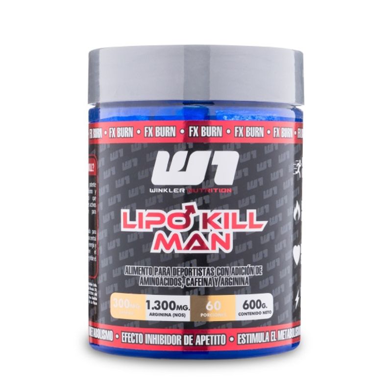 WINKLER NUTRITION - Termogénico Polvo Lipo Kill Hombre Green Apple 600 grs.