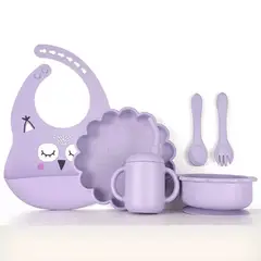 GENERICO - Set alimentación complementaria silicona León Lila