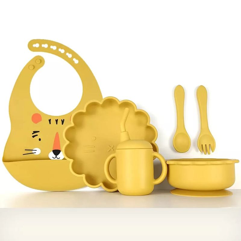 GENERICO - Set alimentación complementaria silicona León Mostaza