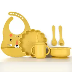 GENERICO - Set alimentación complementaria silicona León Mostaza