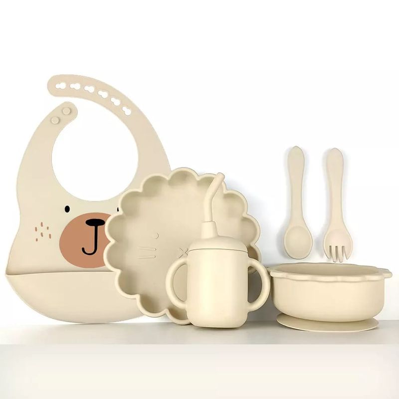 GENERICO - Set alimentación complementaria silicona León Beige