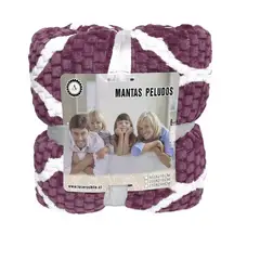 GENERICO - Frazada polar con plush texturizada tamaño 2.5 210*240 MORADO CLARO