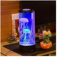 OEM - LAMPARA DECORATIVA MULTICOLOR MEDUSAS RECARGABLE USB 20CM