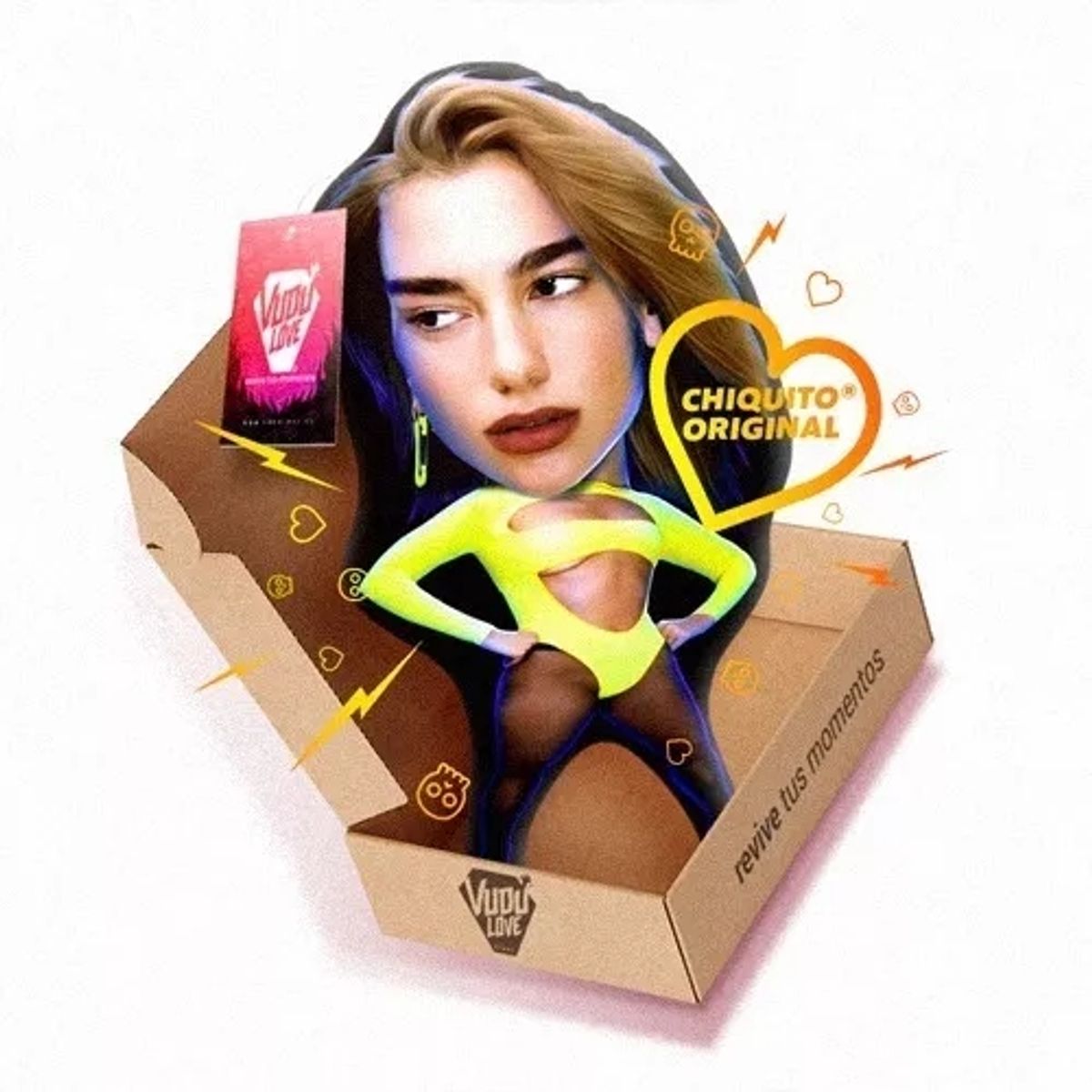 VUDU LOVE - Cojín Chiquito Dua Lipa Chiquita Body Flúor 40cm Vudú Love