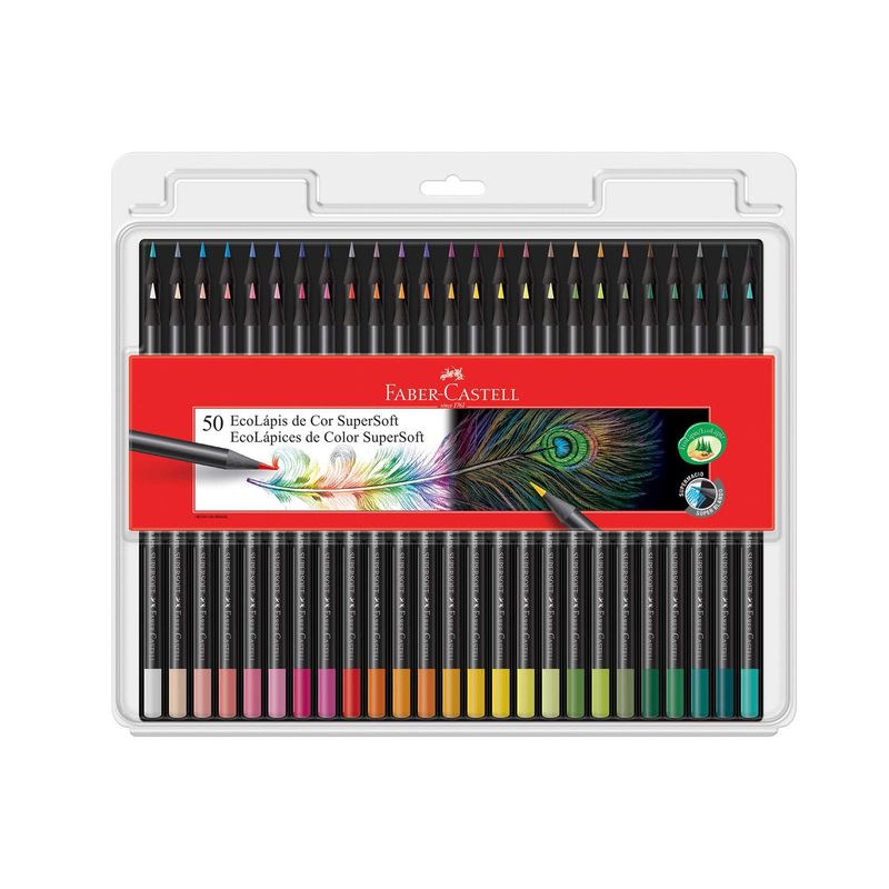 FABER-CASTELL - 50 EcoLápices de color SuperSoft