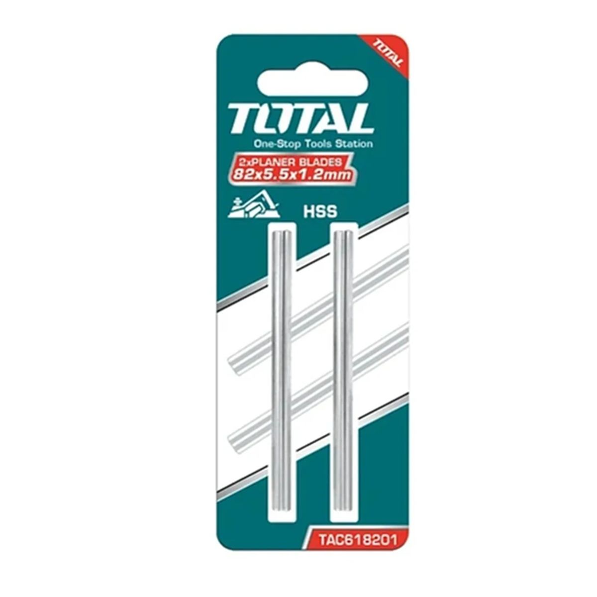 TOTAL TOOLS - 2x Cuchillas Repuesto Cepillo Eléctrico 82mm Delgada TAC618201