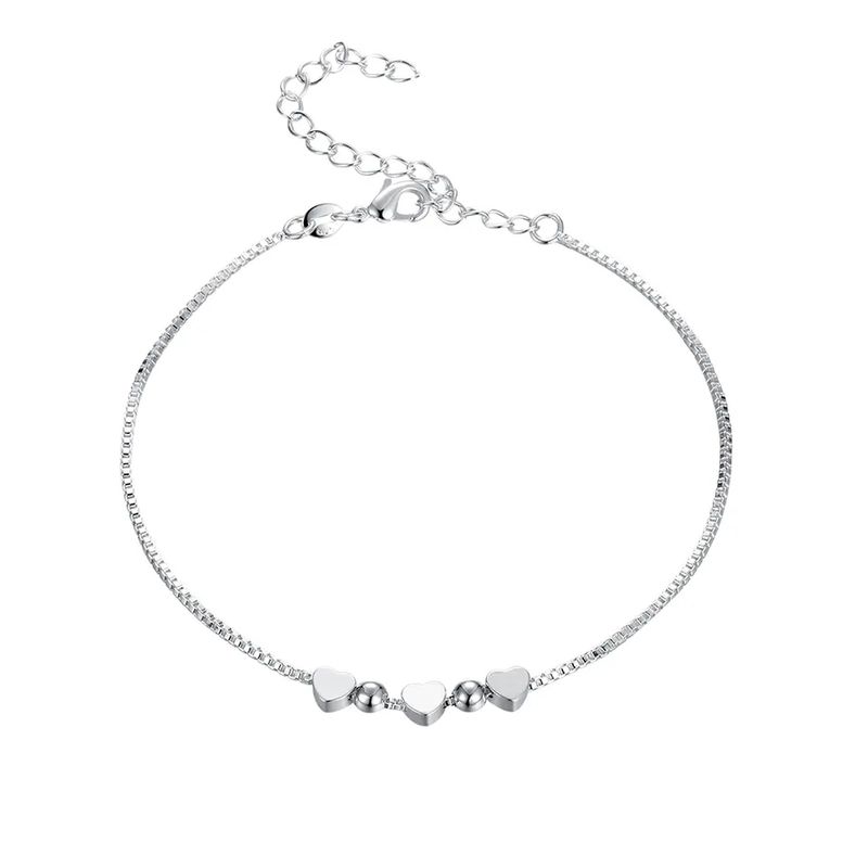 GENERICO - Pulsera Triple Corazón Plateada