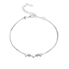 GENERICO - Pulsera Triple Corazón Plateada