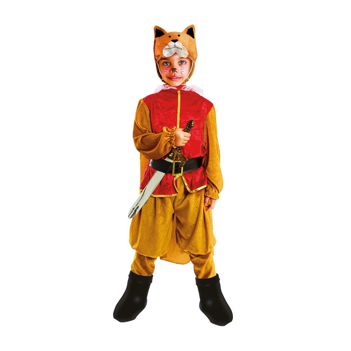 TODODISFRACESCHILE - Disfraz Gato con Botas Talla 5 a 6 años