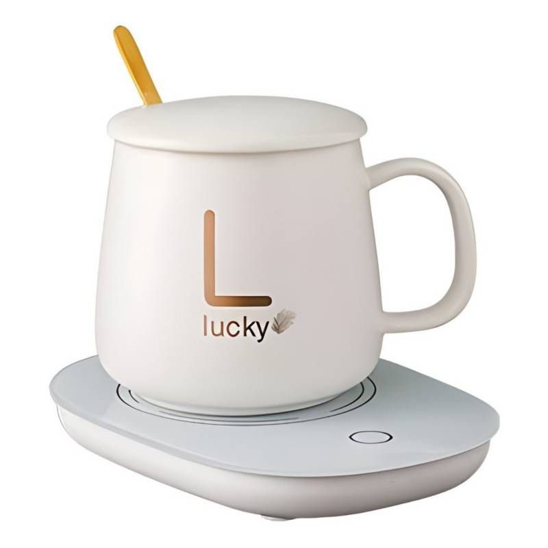 GENERICO - Taza Con Calentador Eléctrico Tazón Para Café Té Leche Blanc