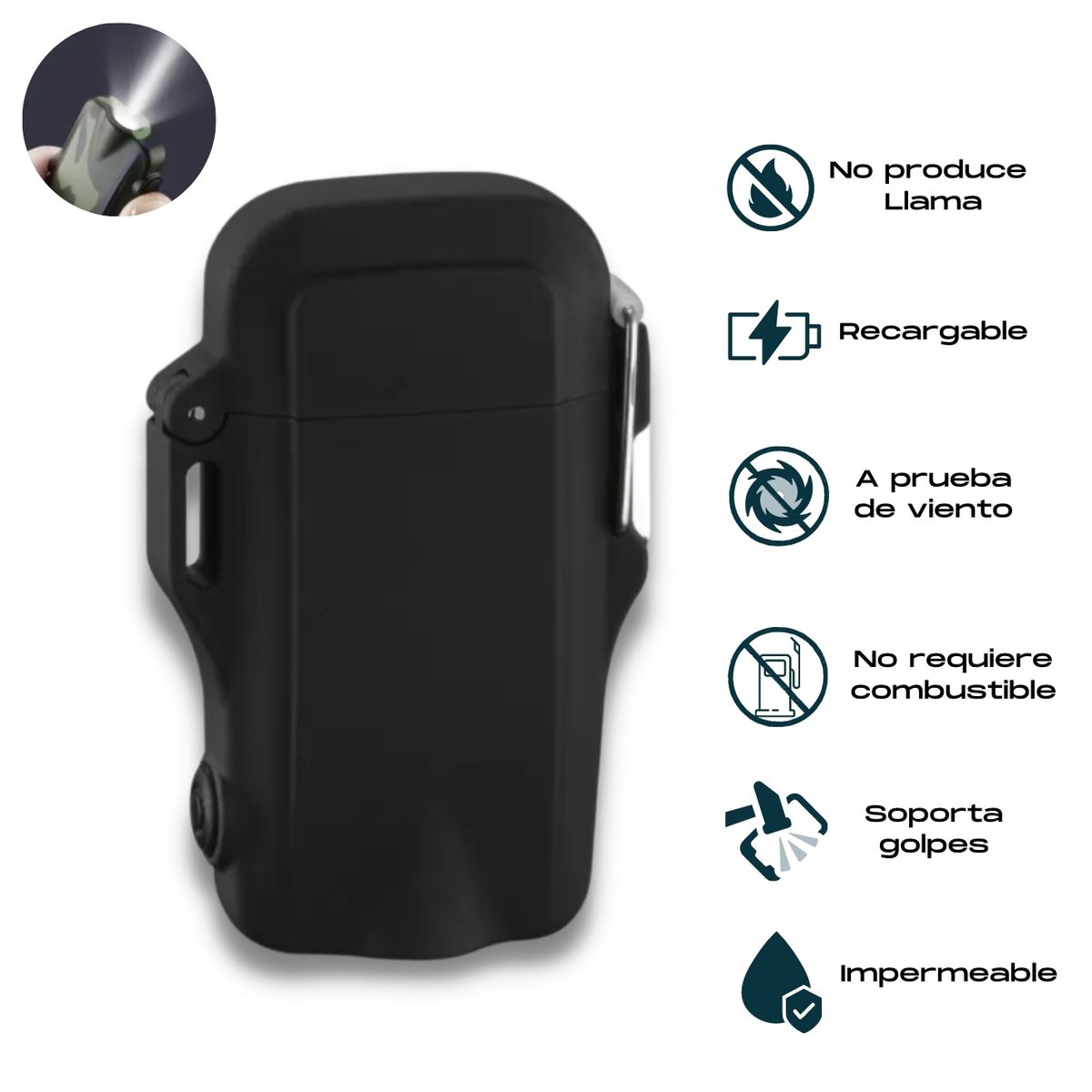 TROPIKA - Encendedor Eléctrico Plasma Outdoor • Impermeable • Recargable • Negro