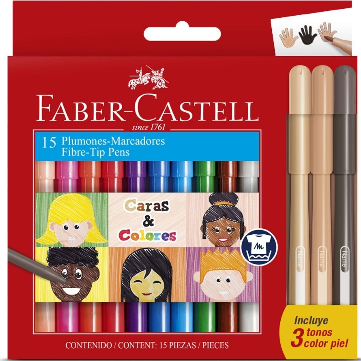 FABER-CASTELL - Set 15 lápices scripto Caras y Colores