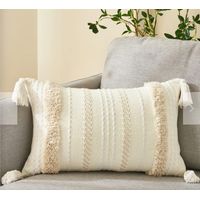 Fundas de cojín rectangular crema - Pack Dos