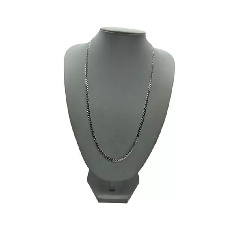 GENERICO - Cadena Plata Fina 925 4mm 60cm Grumet Collar Hombre