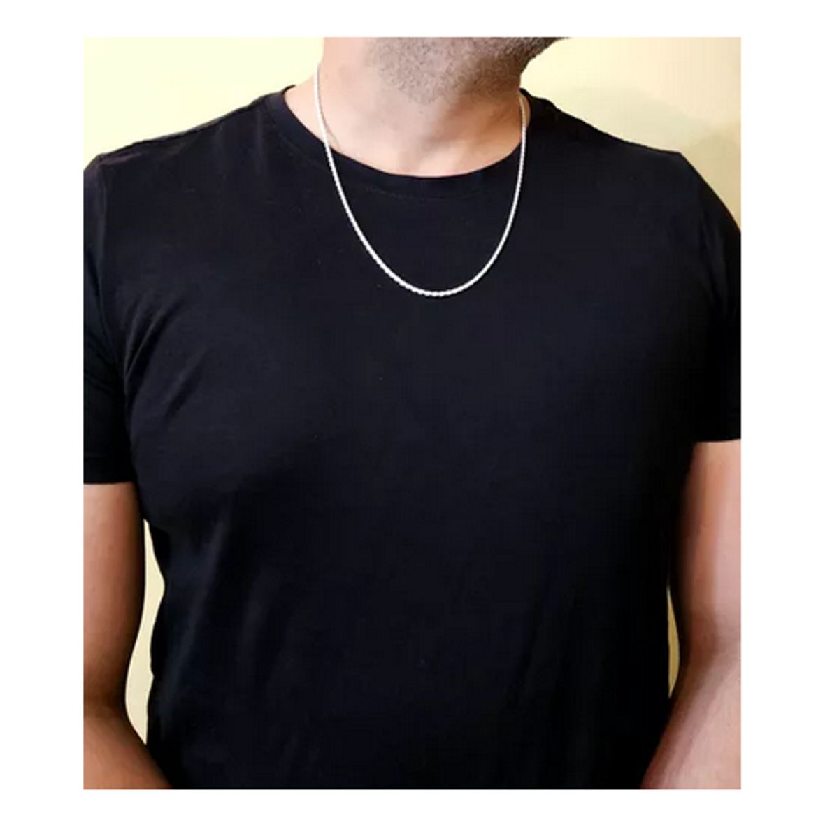 GENERICO - Cadena Turbillon Plata 60 Cm Hombre Italiana 925