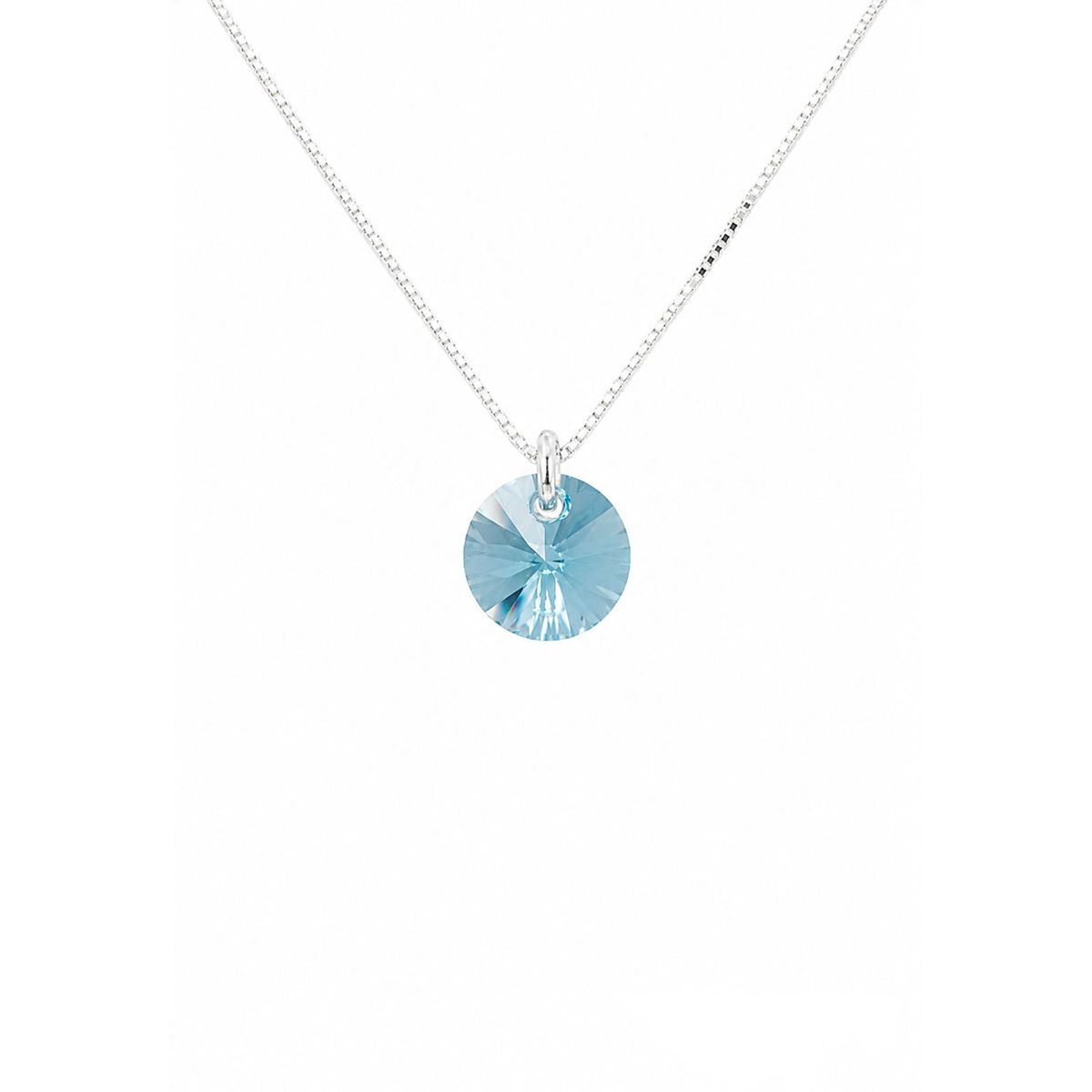 JOYAS MONTERO - Collar Punto de Luz Plata 925 creado con cristales de Swarovski® Turquesa