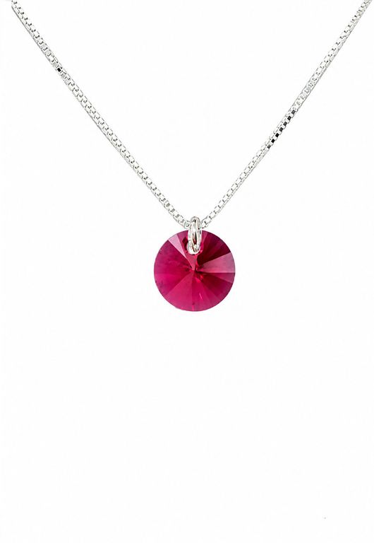 Collar Punto de Luz Plata 925 creado con cristales de Swarovski Scarleth Rojo TALLA UNICA