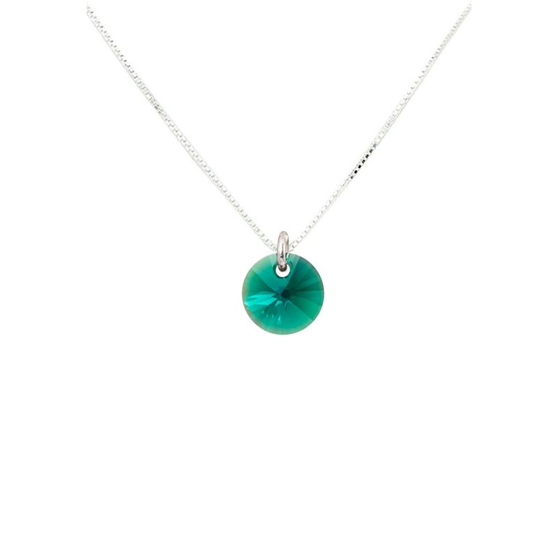 JOYAS MONTERO - Collar Punto de Luz Plata Italiana 925 y Cristal Genuino Emerald