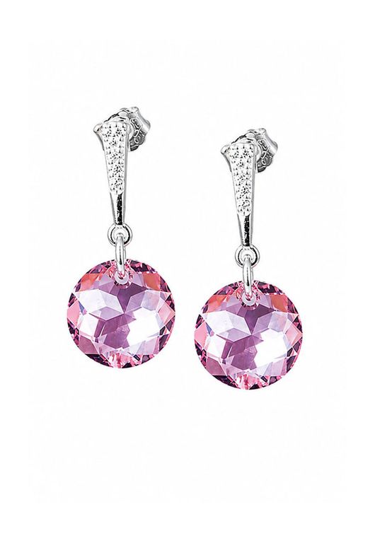 Aros Gracia Plata 925 creado con cristales de Swarovski Light Rose Rosa TALLA UNICA