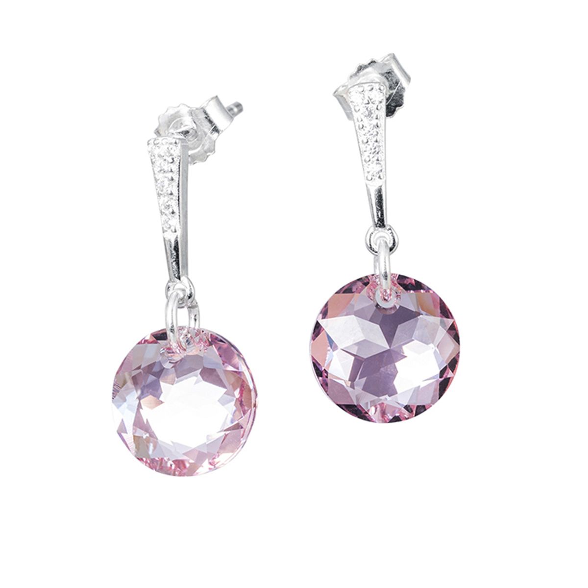 JOYAS MONTERO - Aros Gracia Plata 925 creado con cristales de Swarovski® Light Rose