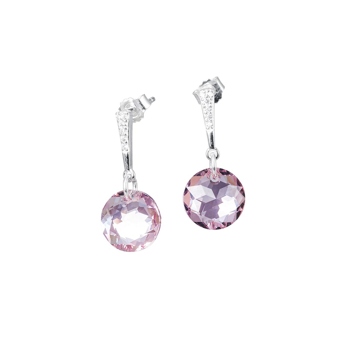 JOYAS MONTERO - Aros Gracia Plata 925 creado con cristales de Swarovski® Light Rose