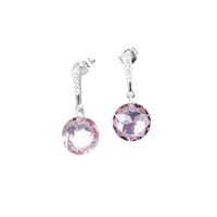 Aros Gracia Plata 925 creado con cristales de Swarovski® Light Rose