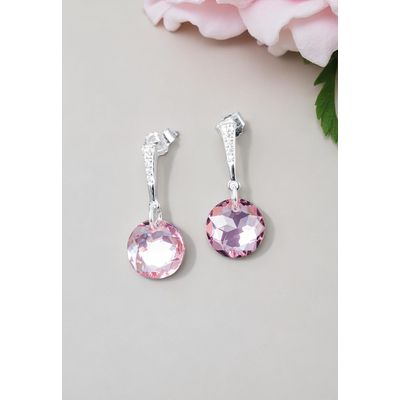 Imagen 2 del producto Aros Gracia Plata 925 creado con cristales de Swarovski® Light Rose