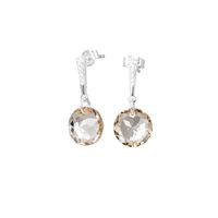 Aros Gracia Plata 925 creado con cristales de Swarovski® Golden Shadow
