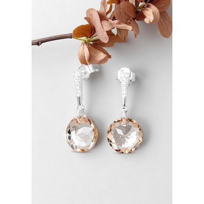 Imagen 2 del producto Aros Gracia Plata 925 creado con cristales de Swarovski® Golden Shadow