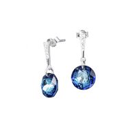 Aros Gracia Plata 925 creado con cristales de Swarovski® Bermuda Blue