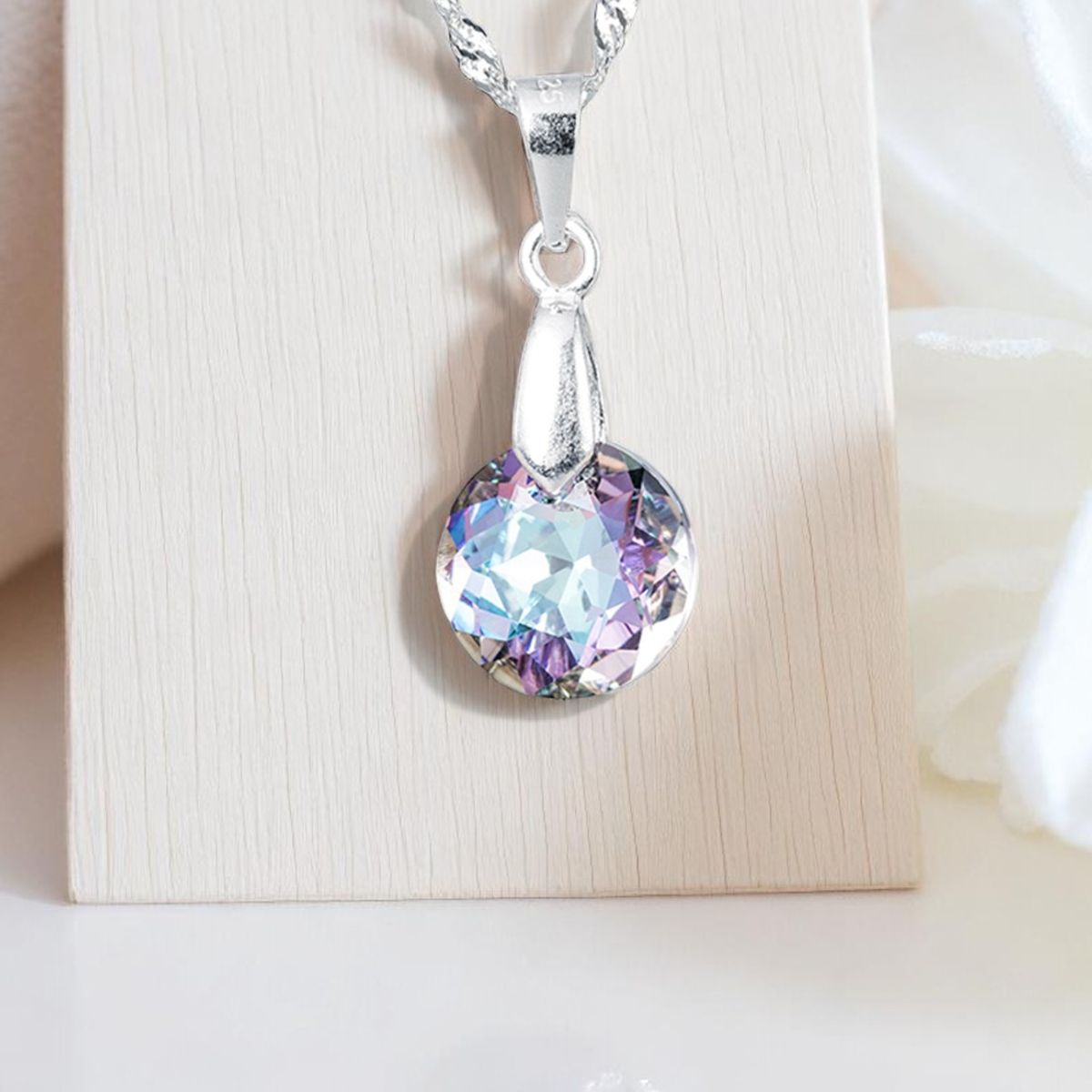 JOYAS MONTERO - Collar Gracia Plata 925 creado con cristales de Swarovski® Vitral Light