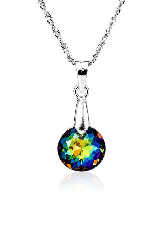 Collar Gracia Plata 925 creado con cristales de Swarovski Vitral Medium Verde TALLA UNICA