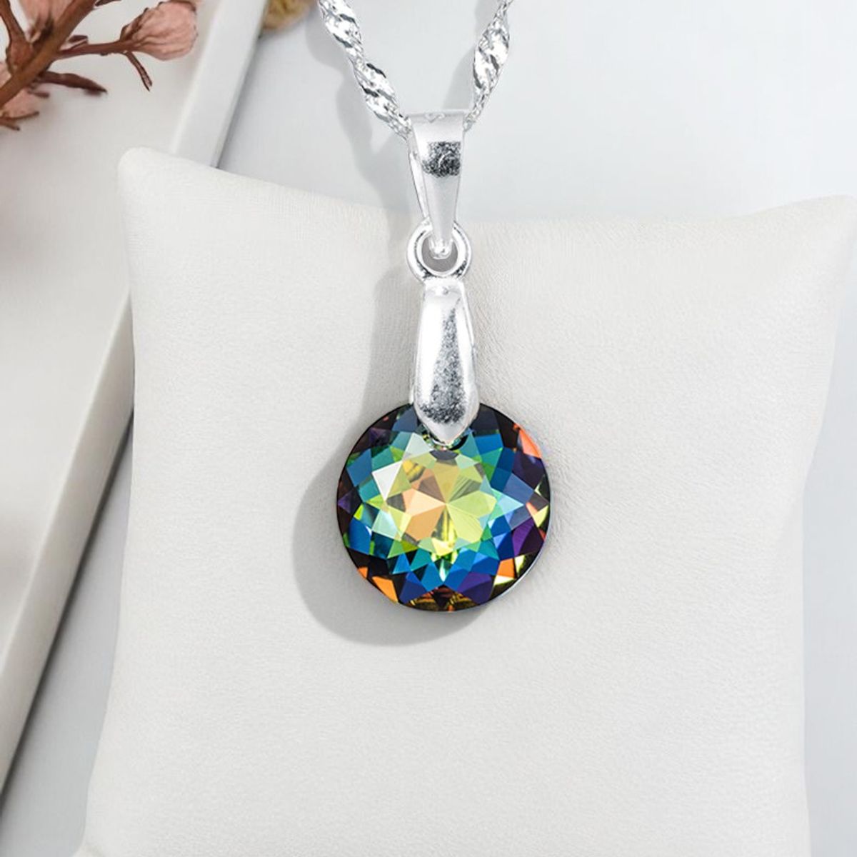 JOYAS MONTERO - Collar Gracia Plata 925 creado con cristales de Swarovski® Vitral Medium