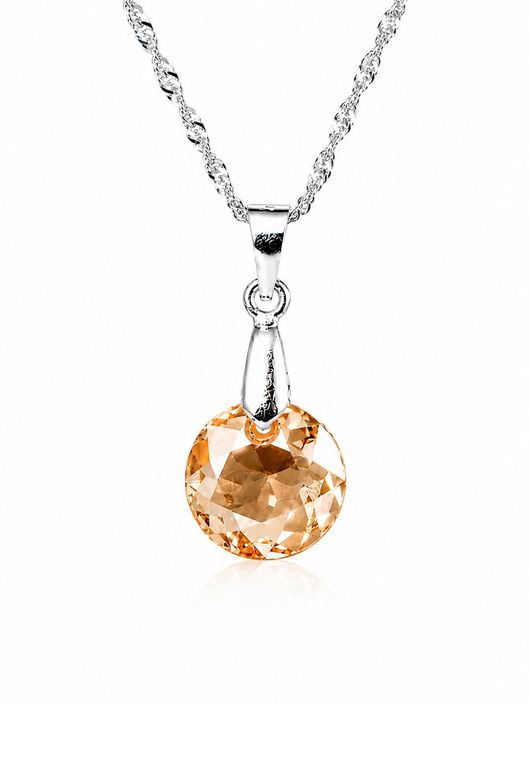 Collar Gracia Plata 925 creado con cristales de Swarovski Golden Shadow Beige TALLA UNICA
