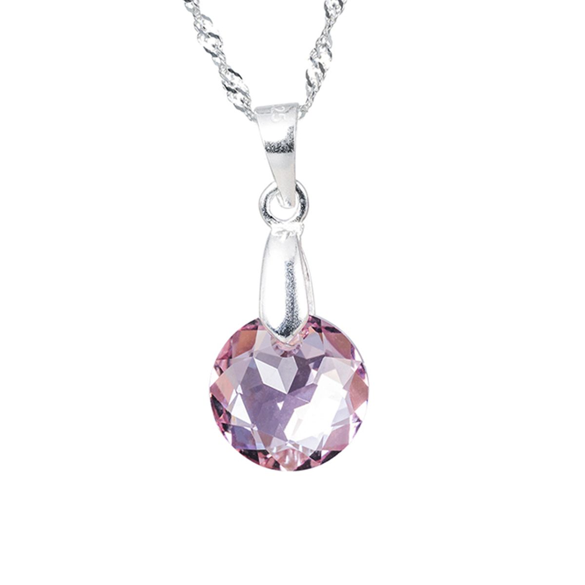JOYAS MONTERO - Collar Gracia Plata 925 creado con cristales de Swarovski® Light Rose