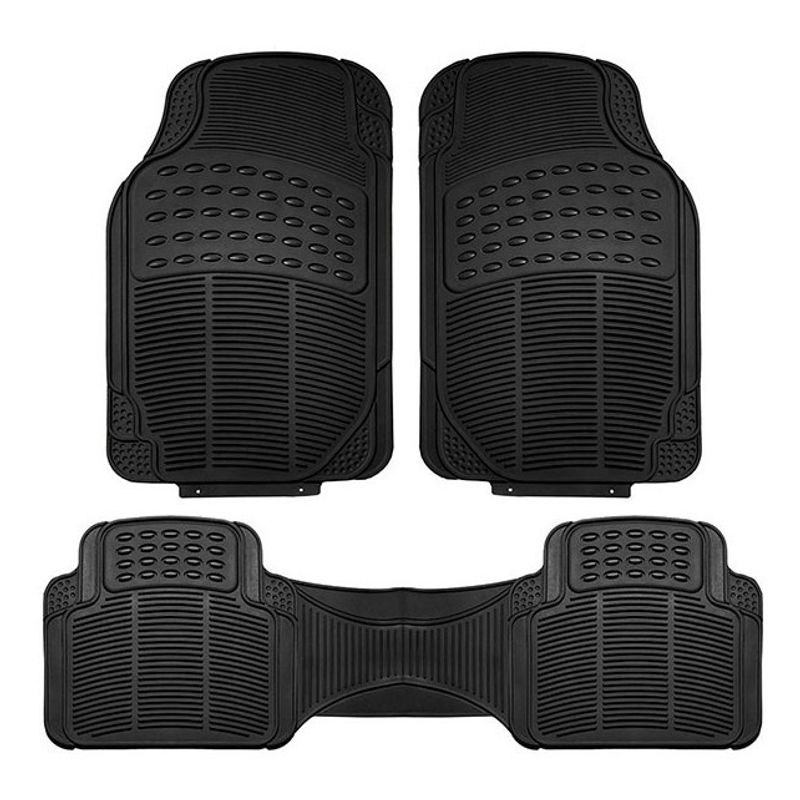 GENERICO - Alfombra Piso De Goma Auto Universal 3 Piezas Camello