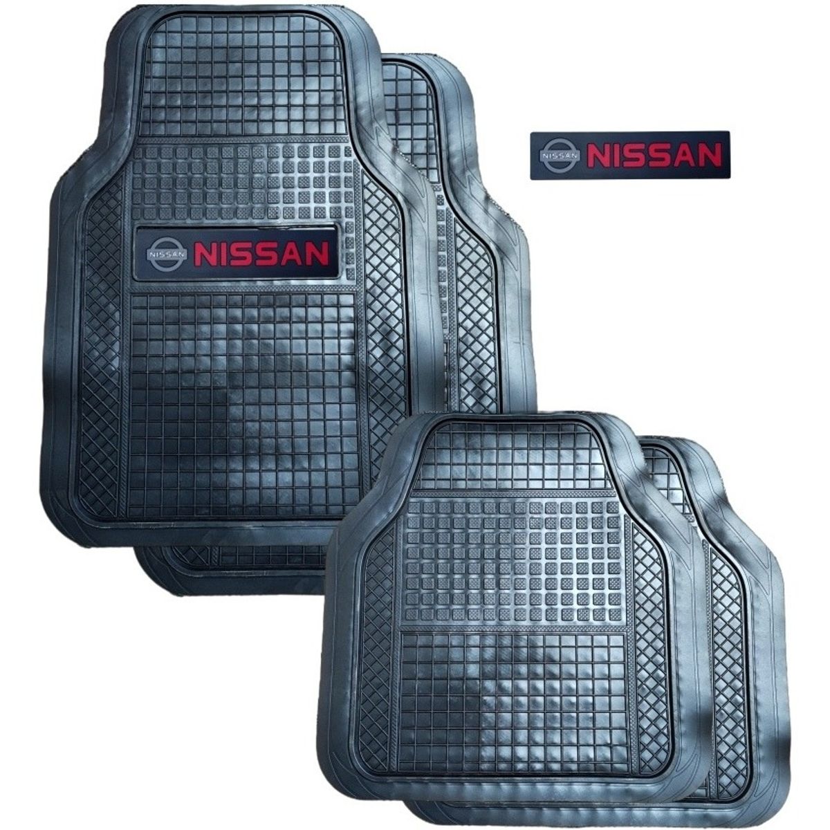 GENERICO - Alfombra Cubre Piso De Goma 4pcs Nissan Auto Universal