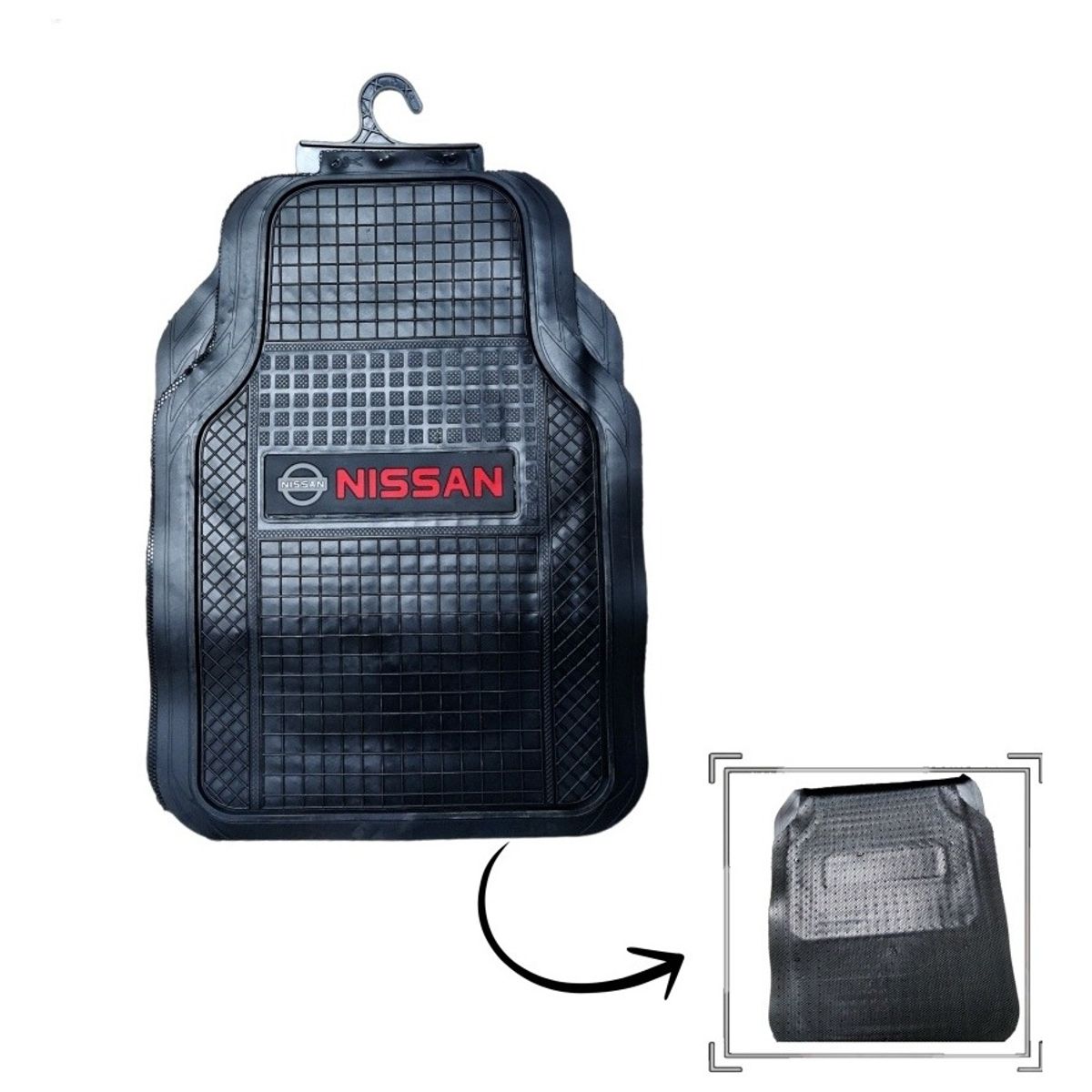 GENERICO - Alfombra Cubre Piso De Goma 4pcs Nissan Auto Universal