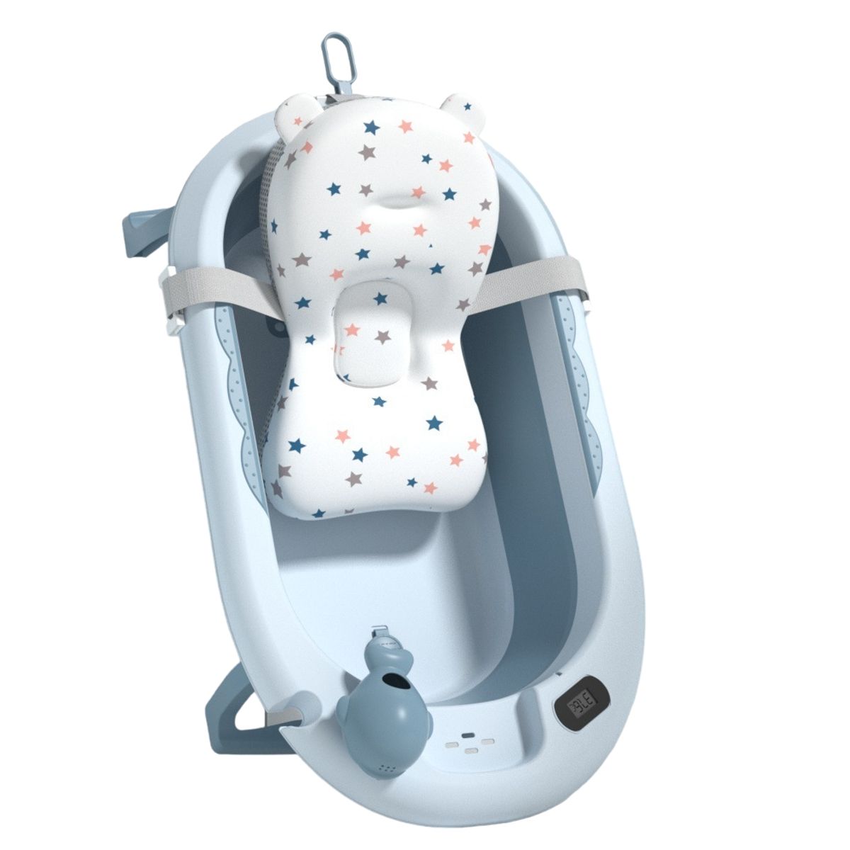 VOYAGE - Bañera Whale Blue con Cojín y Térmometro